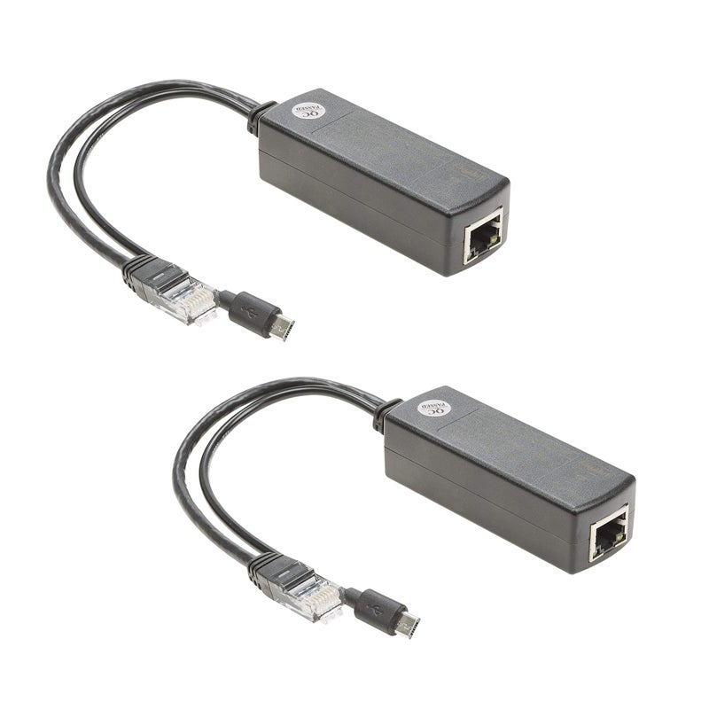 UCTRONICS for Raspberry Pi PoE Splitter 5V [2-Pack] - Active PoE to Micro USB Adapter, IEEE 802.3af Compliant, for Tablets, Dropcam and Raspberry Pi 2/3, and More - Image 1